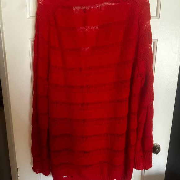 Urban Outfitters Medium Red Cardigan - EUC. Distressed look. - Picture 4 of 4